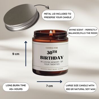 30th Birthday Gift Funny Candle For Friends, 3 of 8
