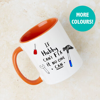 Tazza Moorland Pottery Con Scritta "My Dad Can Fix Owt", In Confezione Regalo, Capacità 11 Once, Prodotta In Inghilterra