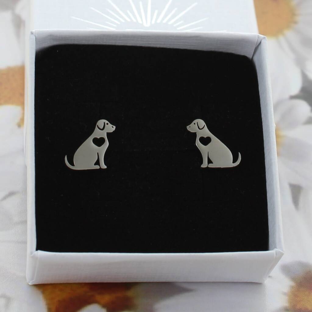 Simple Dog Lover Stud Earrings, 1 of 2