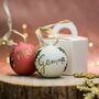 Personalised Festive Foliage Bauble Pink, thumbnail 8 of 9
