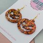Orange Pumpkin Glitter Halloween Resin Earrings, thumbnail 4 of 4
