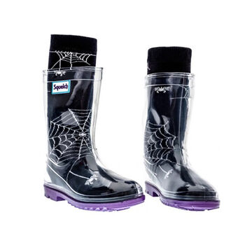 Squelch Transparent Wellies And Three Sock Set Skulls, 6 of 8