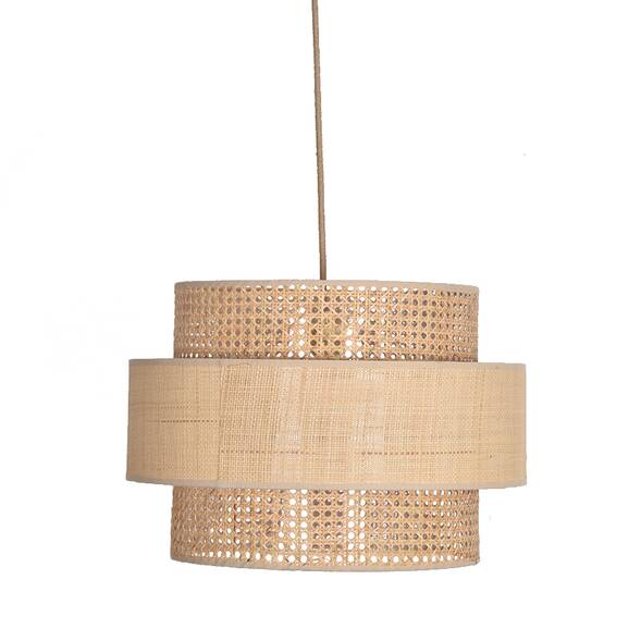 Two Tier Natural Rattan Pendant, 1 of 5
