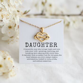 Daughter Heart Infinity Necklace Gift, 11 of 12