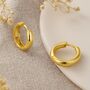 Chunky Gold Plated Sterling Silver Hinged Hoop Earrings, thumbnail 3 of 7