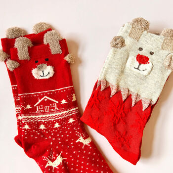 Personalised Christmas Reindeer Socks Box Gift, 3 of 8
