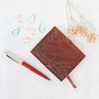 Handmade Chocolate Embossed Leather Notebook, thumbnail 4 of 7