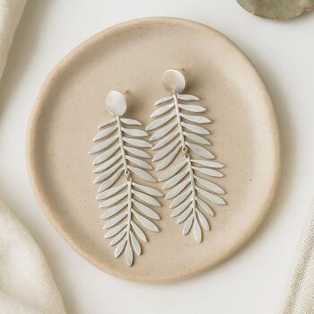 Statement Leaf Drop Earrings, 3 of 5