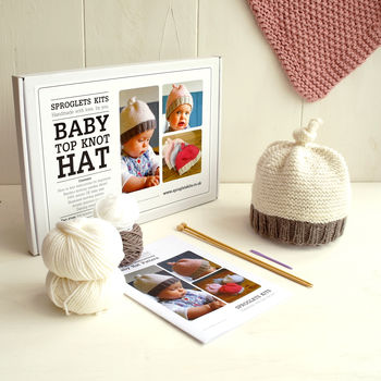 Baby Merino Hat Beginner Knitting Kit, 2 of 6