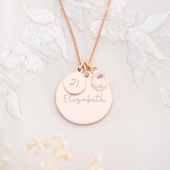 Personalised 21st Birthday Disc Necklace, 4 of 8