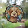 Labradoodle Stained Glass Effect Suncatcher, thumbnail 3 of 6