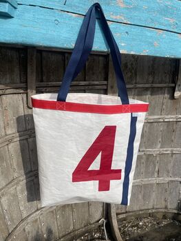 Genoa Upcycled Sailcloth Tote Bag, 4 of 5