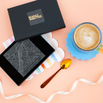 Any Location Street Map Slate Coaster Set, 3 of 9