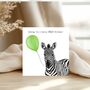 Wild Zebra Birthday Greeting Card, thumbnail 3 of 6