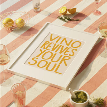 Vino Revives Your Soul Wine Kitchen Print, 8 of 9