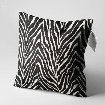Soft Cushion Cover With Black Zebra Pattern, 3 of 7