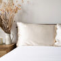 Silk Pillowcase Cream 100% Pure Soft Mulberry Silk Floral Luxury Hair Care Standard Double 50x75cm, thumbnail 1 of 5