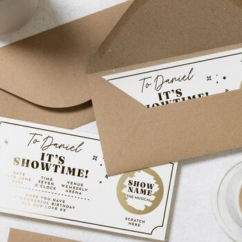 Personalised Concert Ticket Gift Voucher Scratch Reveal, 8 of 9