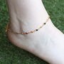 Golden Brass Multicolour Beads Foot Indian Payal Anklet, thumbnail 1 of 8