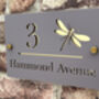 Personalised Dragonfly Design House Acrylic Number Sign, thumbnail 1 of 4