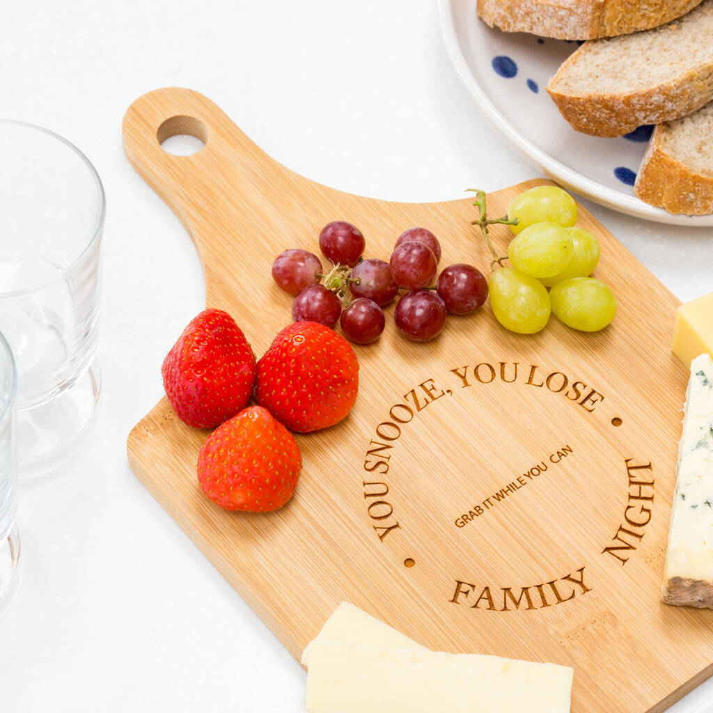 Personalised Bamboo Paddle Cheese Board, 1 of 6