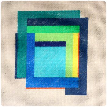 Modern Needlepoint Kit With Hand Painted Canvas, 3 of 8