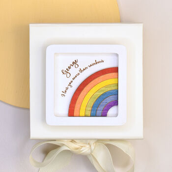 Personalised Miniature Rainbow Wall Art Valentines Gift, 3 of 5