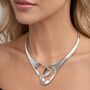 Interlocking Solid Silver Circles Bangle, thumbnail 9 of 10