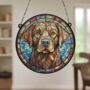 Labrador Chocolate Stained Glass Effect Suncatcher, thumbnail 4 of 6