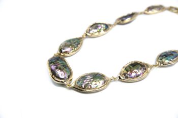 Ula 18 K Gold Plated Abalone Necklace, 3 of 5