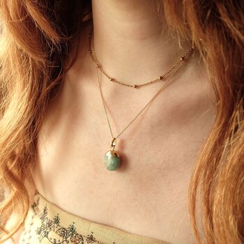 Aquamarine Tumbled Gemstone Necklace, 2 of 3