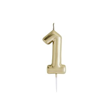 Gold Number One Birthday Candle, 2 of 2