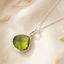 Sterling Silver Peridot August Birthstone Necklace, thumbnail 1 of 3