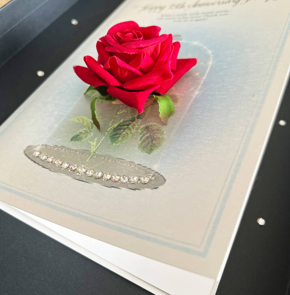 Personalised Red Rose Valentines Card Gift Boxed, 1 of 6