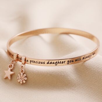 'Daughter' Meaningful Word Bangle, 3 of 7