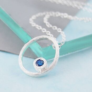Sapphire September Birthstone Rose Gold Plated Necklace, 3 of 6