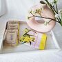 Yellow/Pink Botanical Lily Print Tea Towel, thumbnail 6 of 9