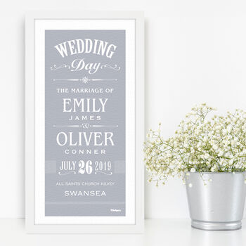 Personalised Wedding Day Date Print, 3 of 5