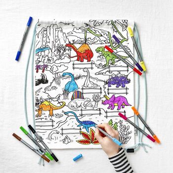 Colour In Dinosaur Backpack Kit + 10 Pens, 4 of 4