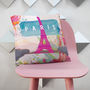 Paris, France Travel Themed Cushion, thumbnail 1 of 2