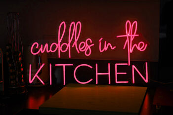 'Cuddles In The Kitchen' Neon LED Sign, 7 of 12