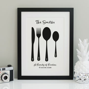 Personalised Family Cutlery Or Foodie Print, 3 of 7