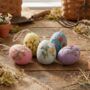 Handmade Felt Large Floral Easter Eggs Decoration Set Of Five, thumbnail 1 of 3