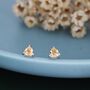 Sterling Silver Genuine Yellow Citrine Crystal Stud Earrings, thumbnail 4 of 12