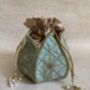 Mint Green Velvet Potli/Wrist Bag, thumbnail 6 of 6