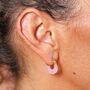 Resin Huggie Hoop Earrings In Gold, thumbnail 5 of 6