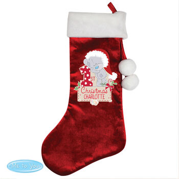 Personalised Tiny Tatty Teddy 'My 1st Christmas' Luxury Red Stocking, 3 of 3