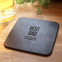 Personalised Best Dad Leather Coaster Set, thumbnail 4 of 9