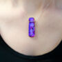 Purple And Pink Dichroic Glass Pendant, Sterling Silver Necklace, thumbnail 3 of 7