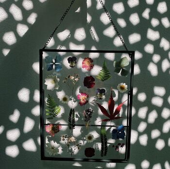 Mixed Pressed Flower Hanging Glass Frame, 4 of 5